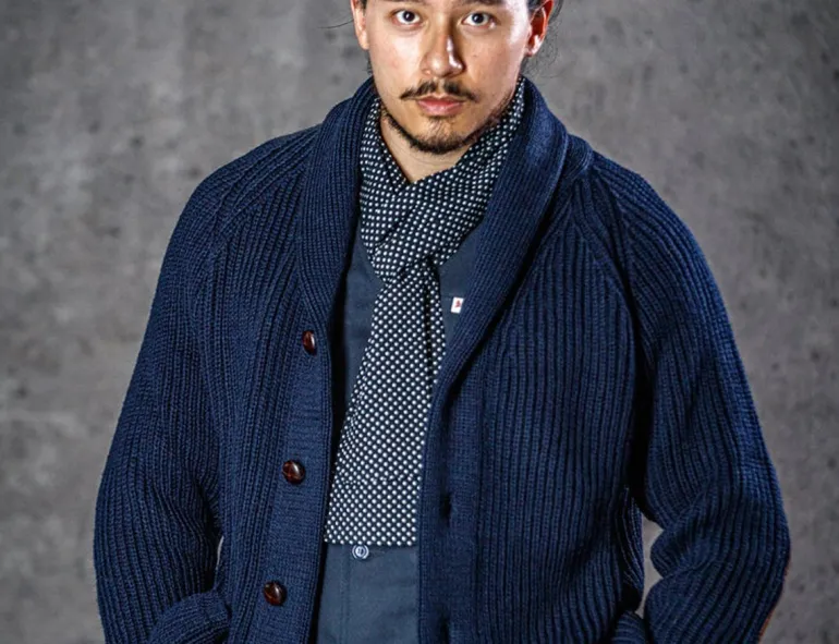 Men &SONS Scarves>Midnight Black Dot Scarf