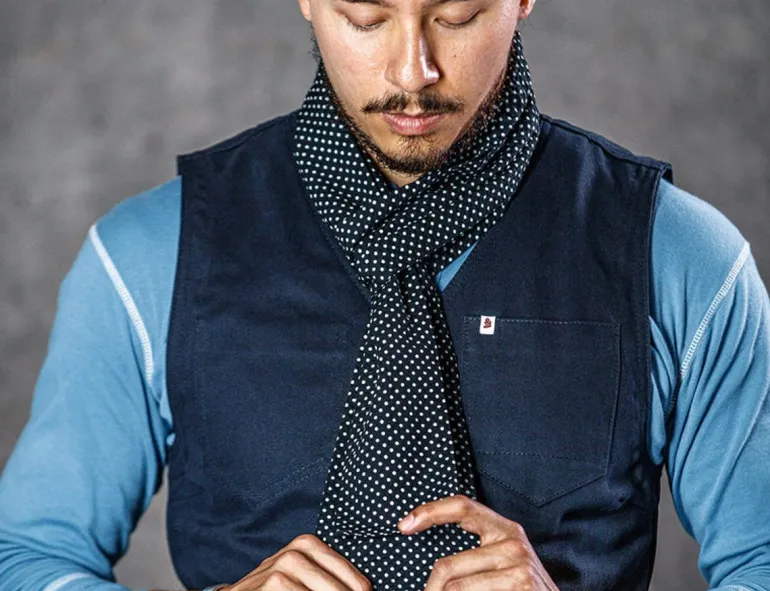 Men &SONS Scarves>Midnight Black Dot Scarf