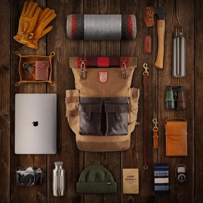 Men &SONS Leather Goods>Nordic Rucksack Tan