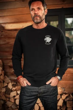 Men &SONS Jackets & Coats>Panther Pioneers Sweatshirt Black