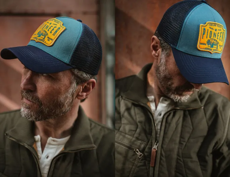 Men &SONS Headwear>Pioneer Trucker Cap Blue