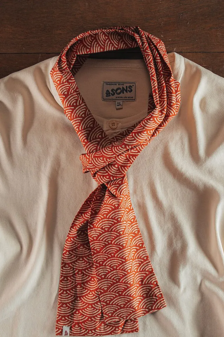 Men &SONS Scarves>Red Waves Scarf
