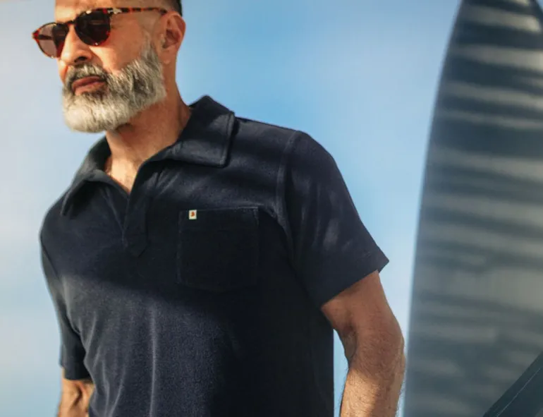 Men &SONS Tops>Solar Polo Navy