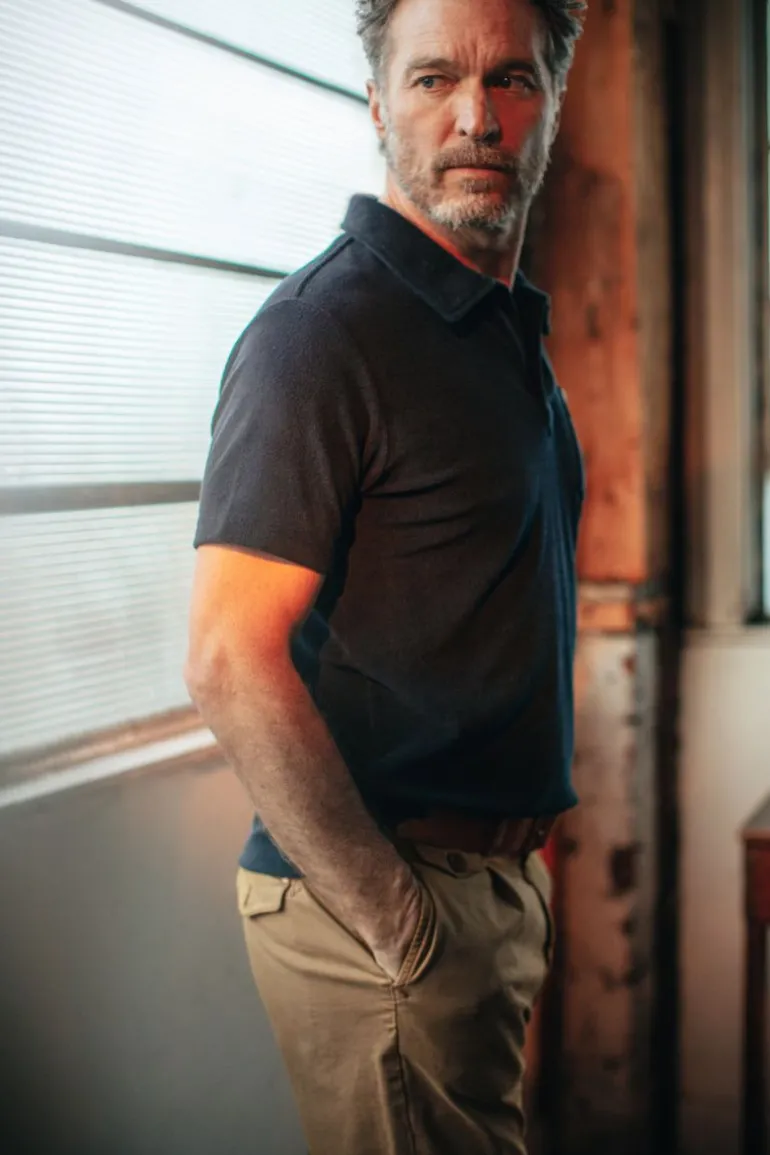 Men &SONS Tops>Solar Polo Navy