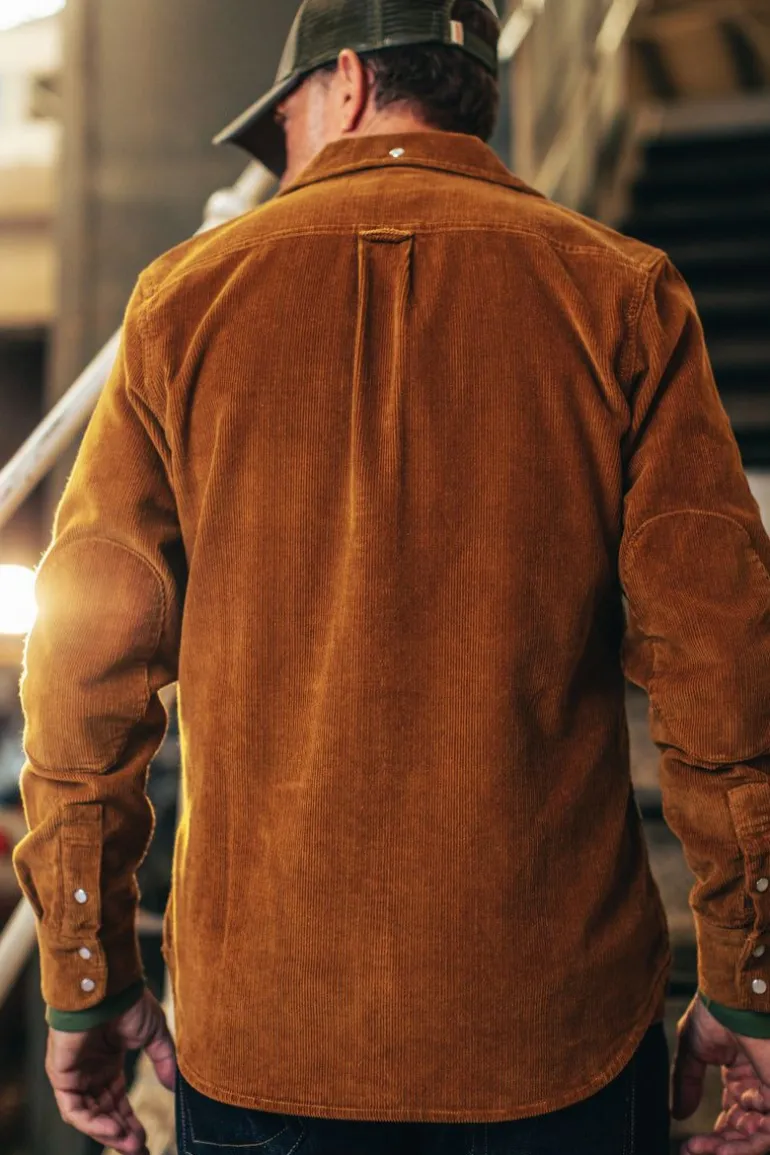 Men &SONS Tops>Sunday Shirt Corduroy Tan