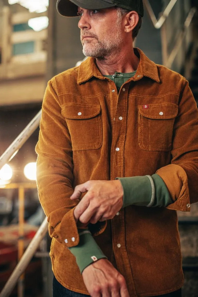 Men &SONS Tops>Sunday Shirt Corduroy Tan