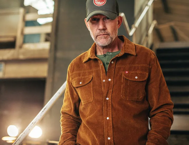 Men &SONS Tops>Sunday Shirt Corduroy Tan