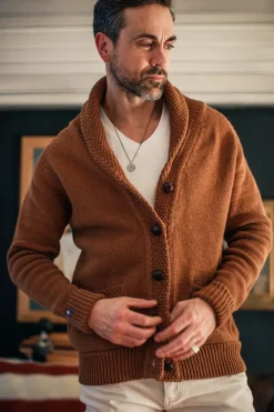 Men &SONS Jackets & Coats>Turner Cardigan Rust