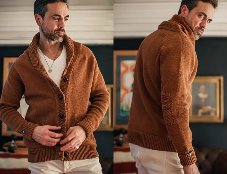 Men &SONS Jackets & Coats>Turner Cardigan Rust