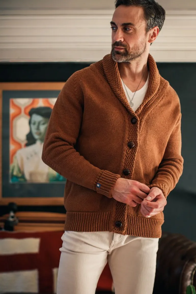 Men &SONS Jackets & Coats>Turner Cardigan Rust