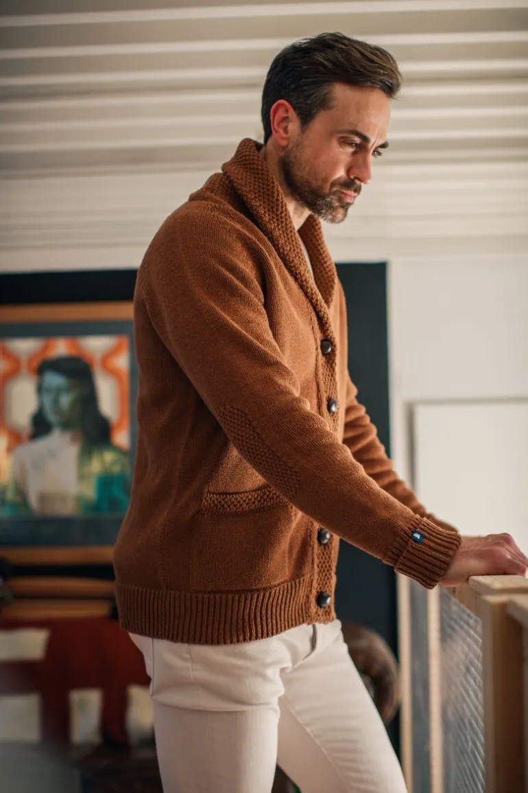 Men &SONS Jackets & Coats>Turner Cardigan Rust