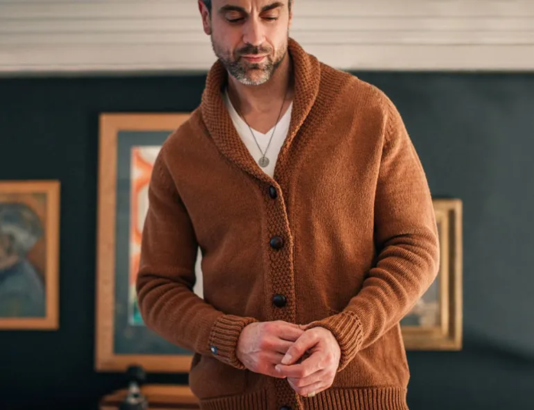 Men &SONS Jackets & Coats>Turner Cardigan Rust