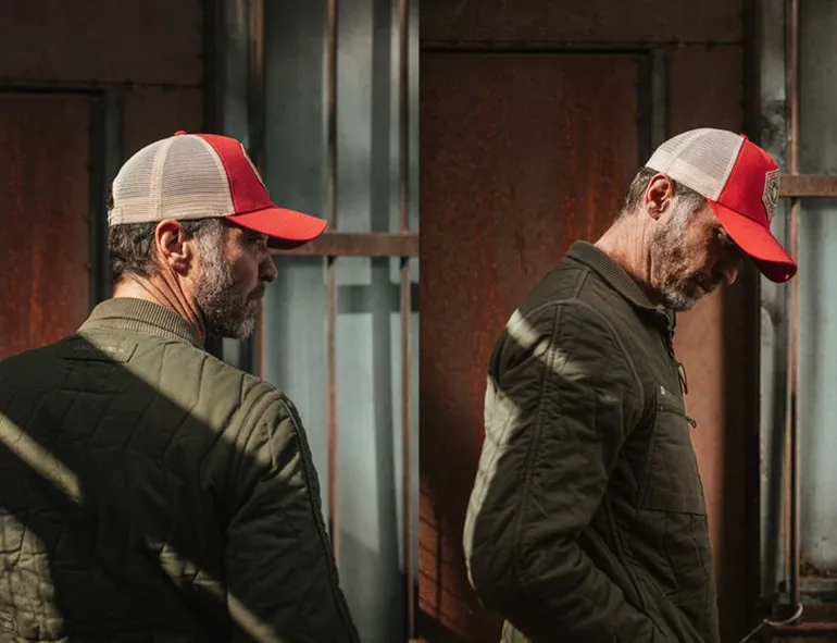 Men &SONS Headwear>Union Trucker Cap Vintage Red