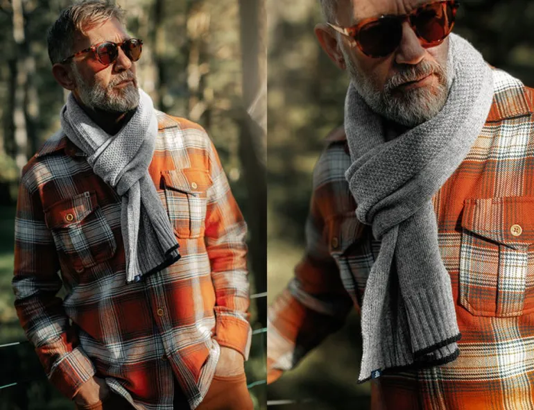 Men &SONS Scarves>Vale Scarf Grey
