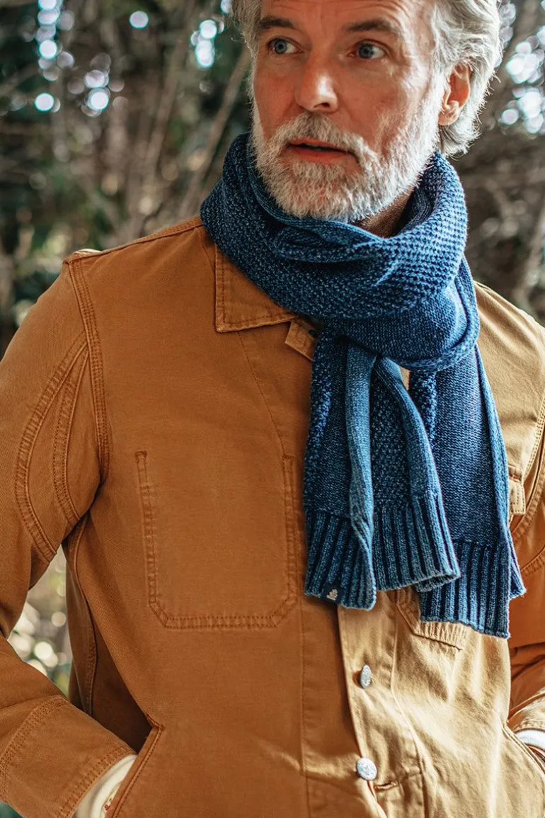 Men &SONS Scarves>Vale Scarf Indigo