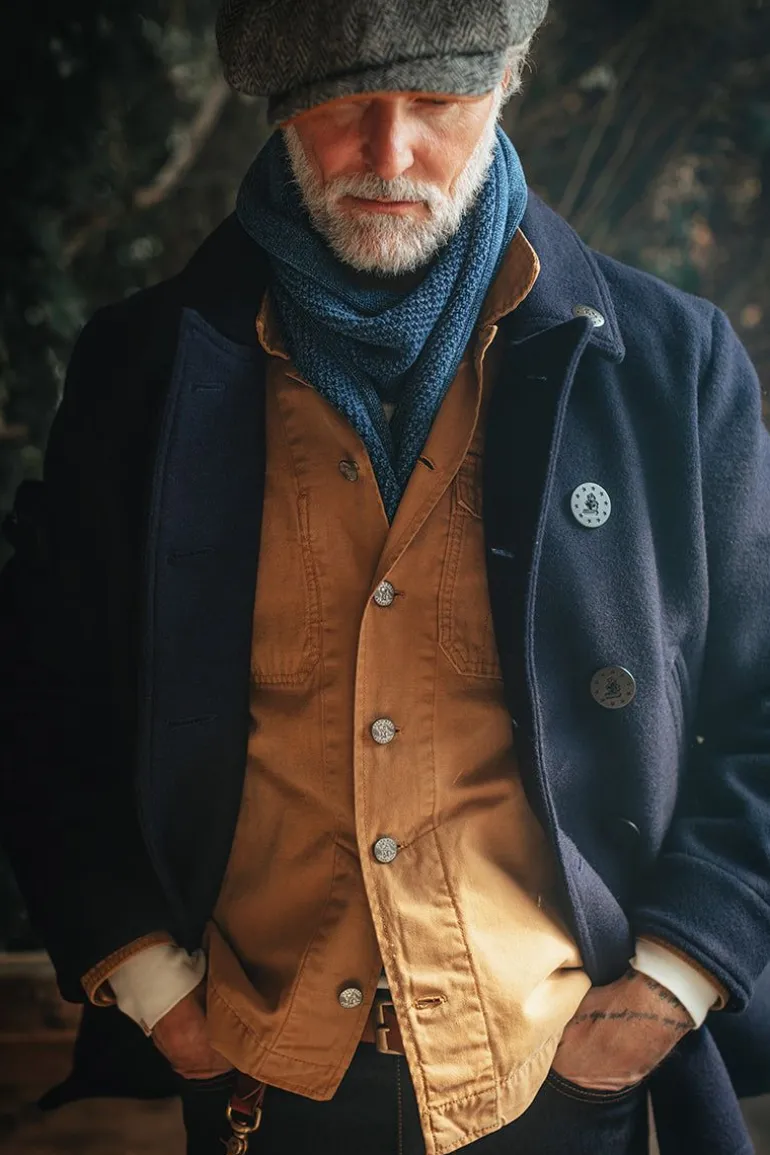 Men &SONS Scarves>Vale Scarf Indigo