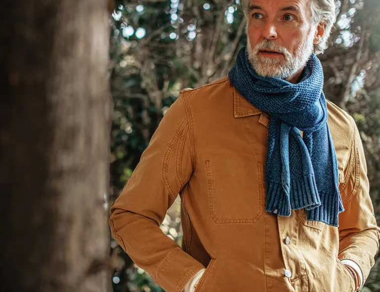 Men &SONS Scarves>Vale Scarf Indigo