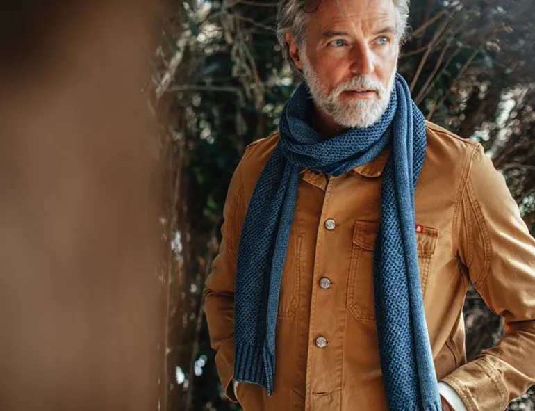 Men &SONS Scarves>Vale Scarf Indigo