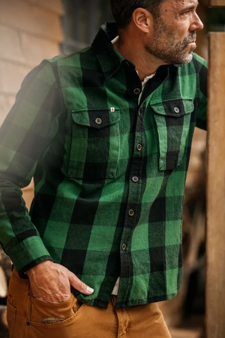 Men &SONS Jackets & Coats>Yukon Flannel Field Shirt Green