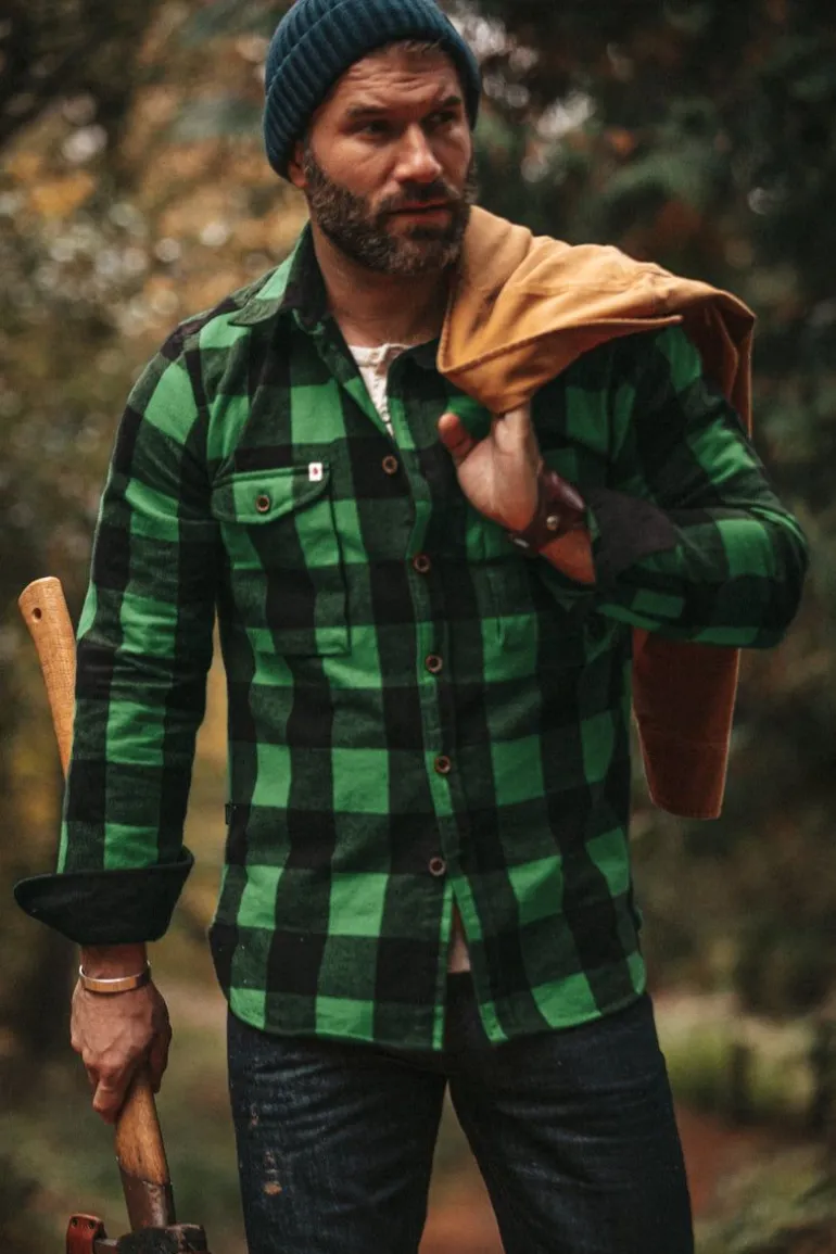 Men &SONS Jackets & Coats>Yukon Flannel Field Shirt Green