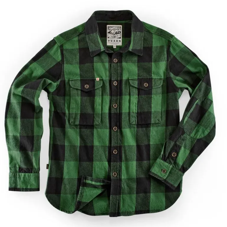 Men &SONS Jackets & Coats>Yukon Flannel Field Shirt Green