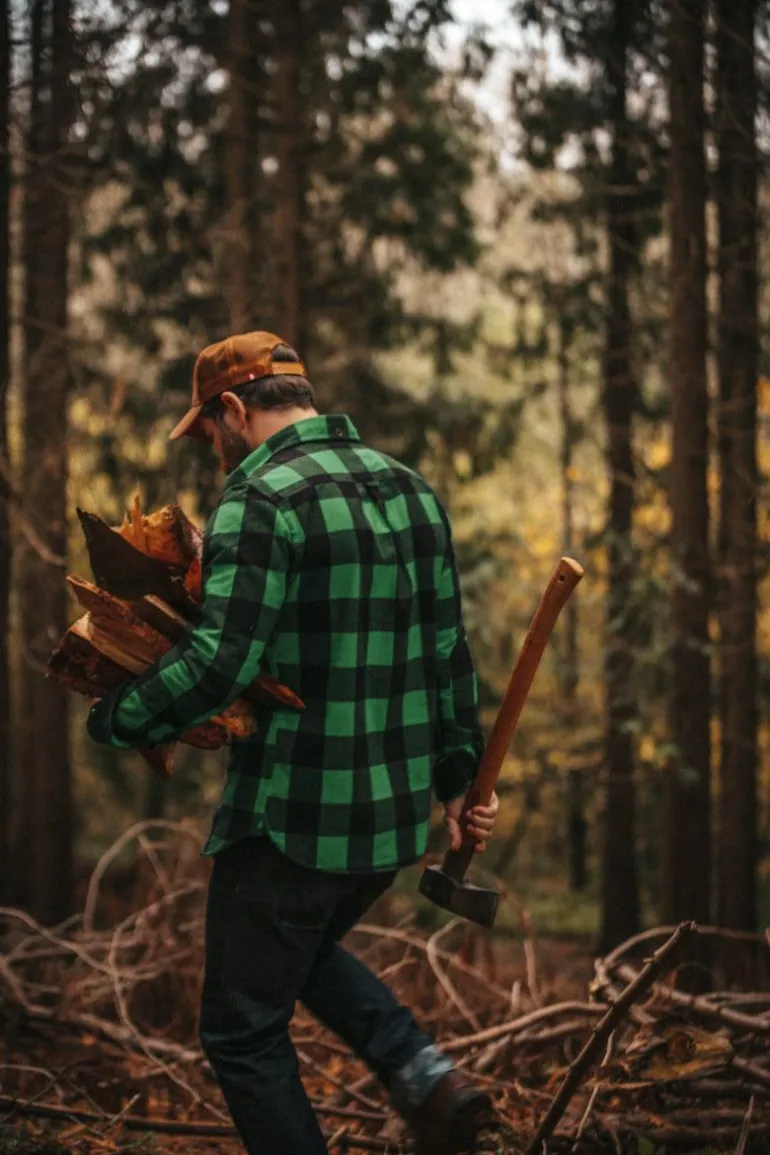 Men &SONS Jackets & Coats>Yukon Flannel Field Shirt Green