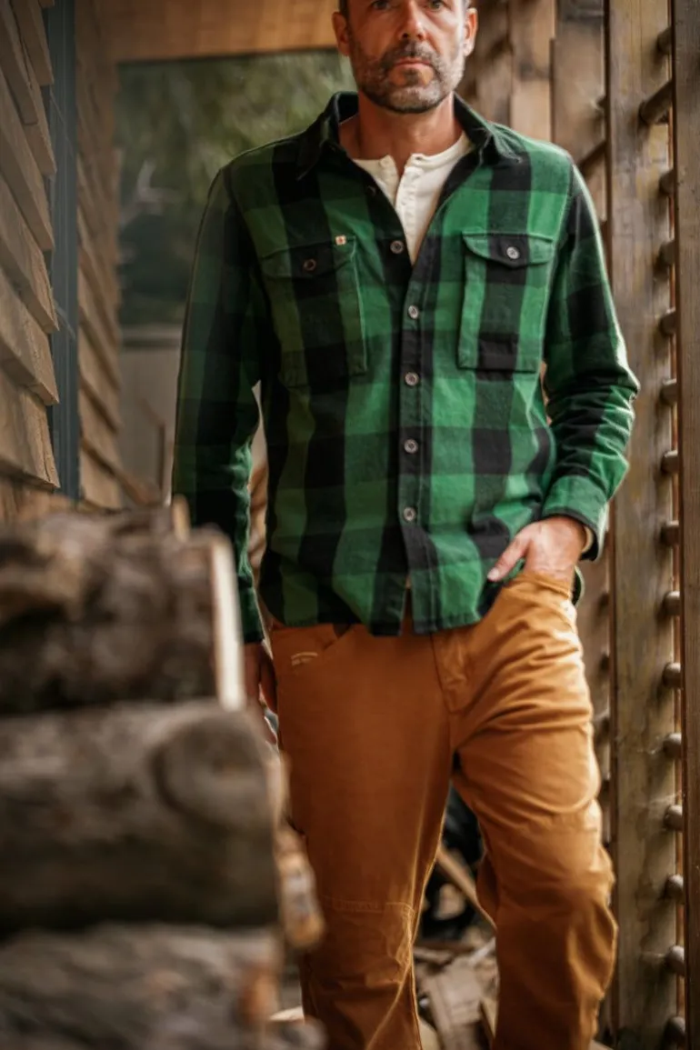 Men &SONS Jackets & Coats>Yukon Flannel Field Shirt Green