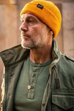 Men &SONS Knitwear>Sun Yellow Atlantic Watch Cap / Beanie