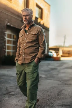 Men &SONS Tops>Sunday Shirt Dark Tan