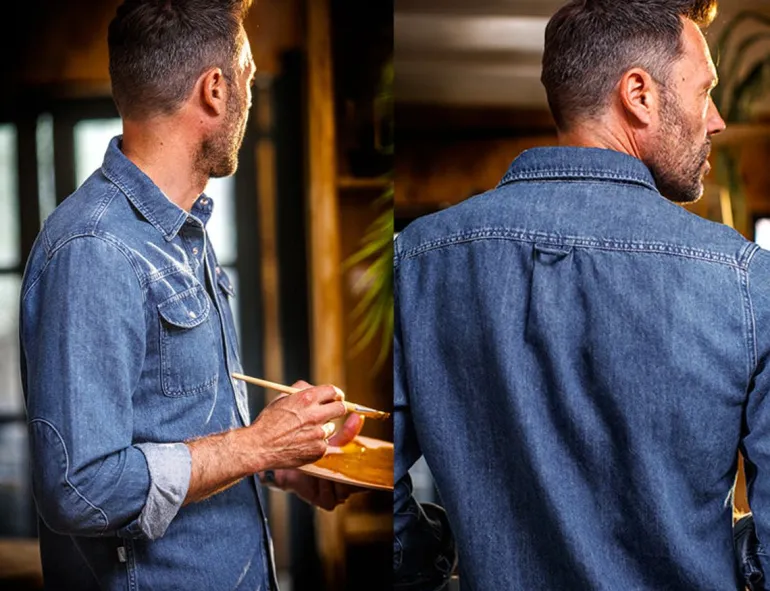 Men &SONS Tops>Sunday Shirt Light Denim