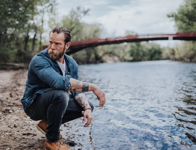 Men &SONS Tops>Sunday Shirt Light Denim