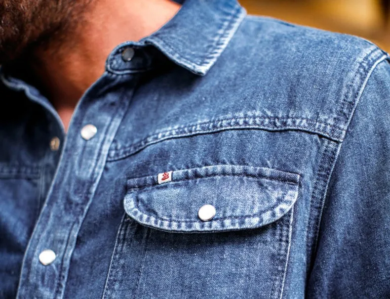 Men &SONS Tops>Sunday Shirt Light Denim