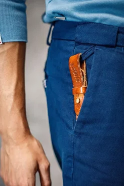 Men &SONS Leather Goods>Tan Leather Key Fob