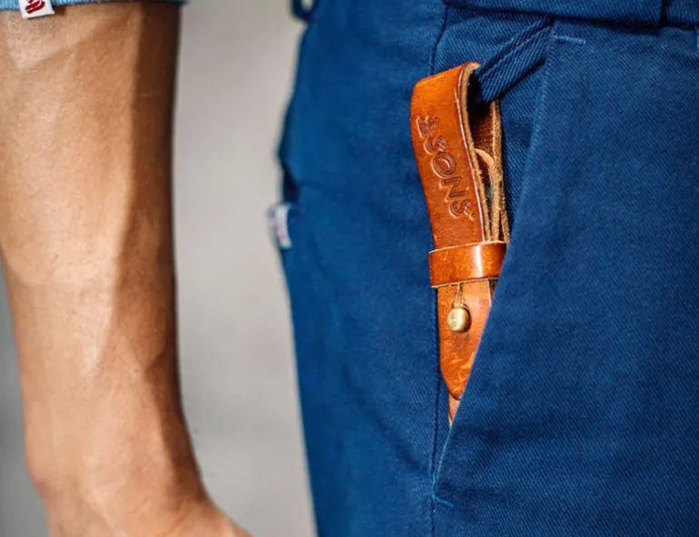 Men &SONS Leather Goods>Tan Leather Key Fob