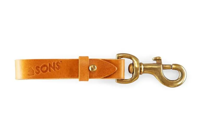 Men &SONS Leather Goods>Tan Leather Key Fob