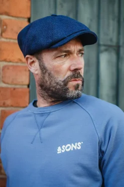 Men &SONS Knitwear>The London Baker Boy Hat- Blue Indigo