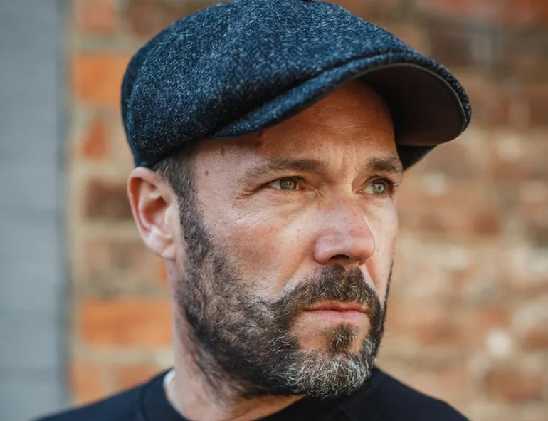 Men &SONS Knitwear>Thompson Baker Boy Hat- Black Herringbone