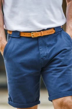 Men &SONS Leather Goods>Virgil Thin Tan Leather Belt