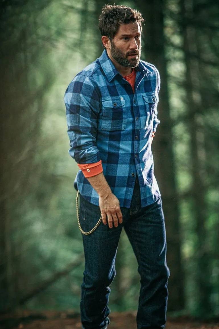 Men &SONS Jackets & Coats>Yukon Flannel Field Shirt Blue