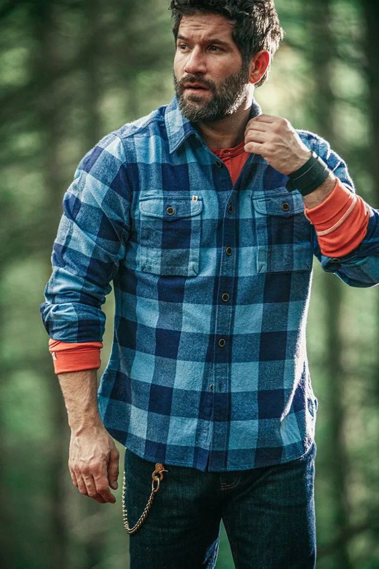 Men &SONS Jackets & Coats>Yukon Flannel Field Shirt Blue