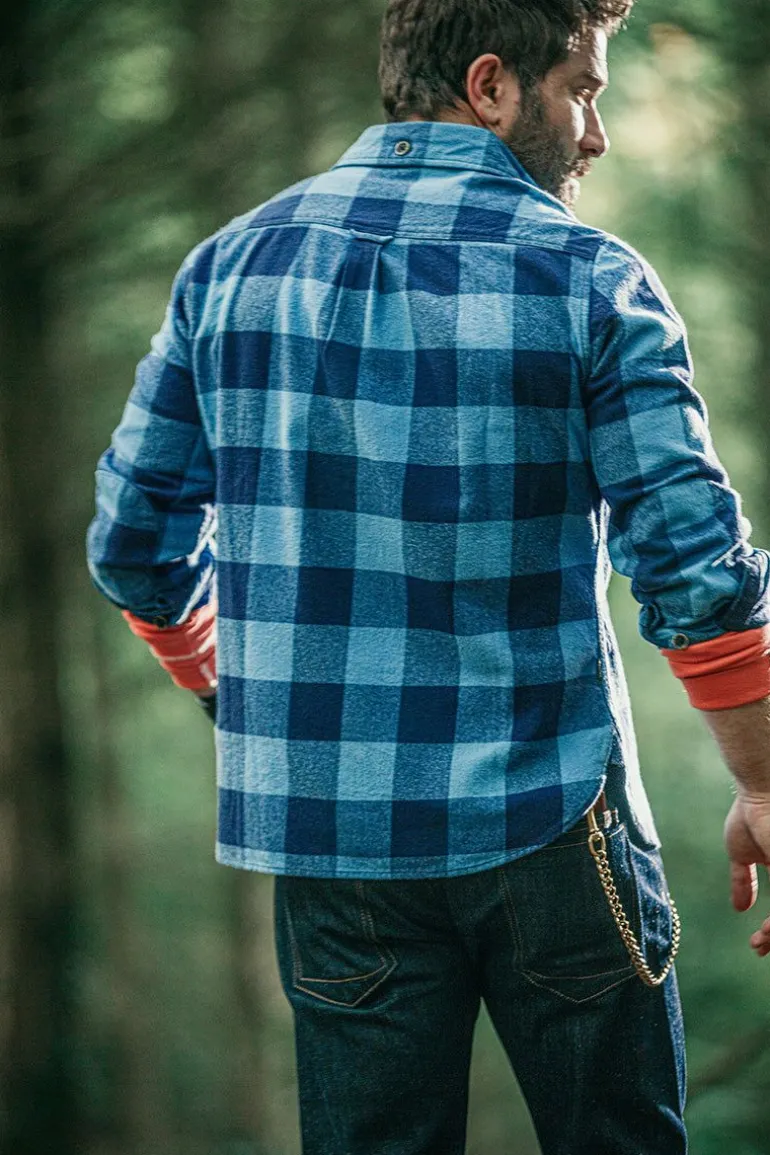 Men &SONS Jackets & Coats>Yukon Flannel Field Shirt Blue