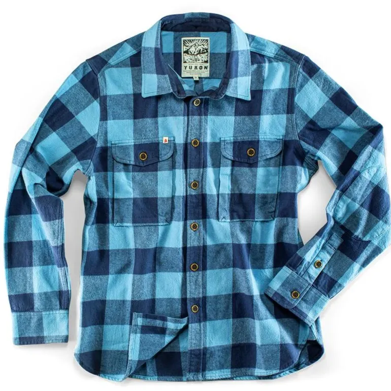 Men &SONS Jackets & Coats>Yukon Flannel Field Shirt Blue